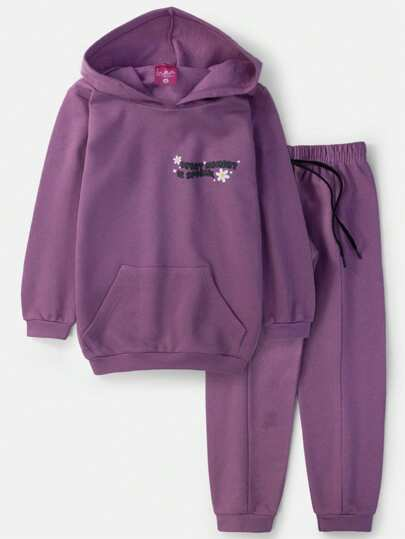Purple Blossom Hoodie Set